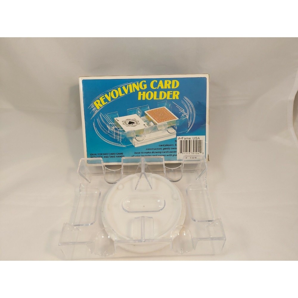 Revolving Playing Card Holder Clear Plastic Acrylic Dual Deck with original box